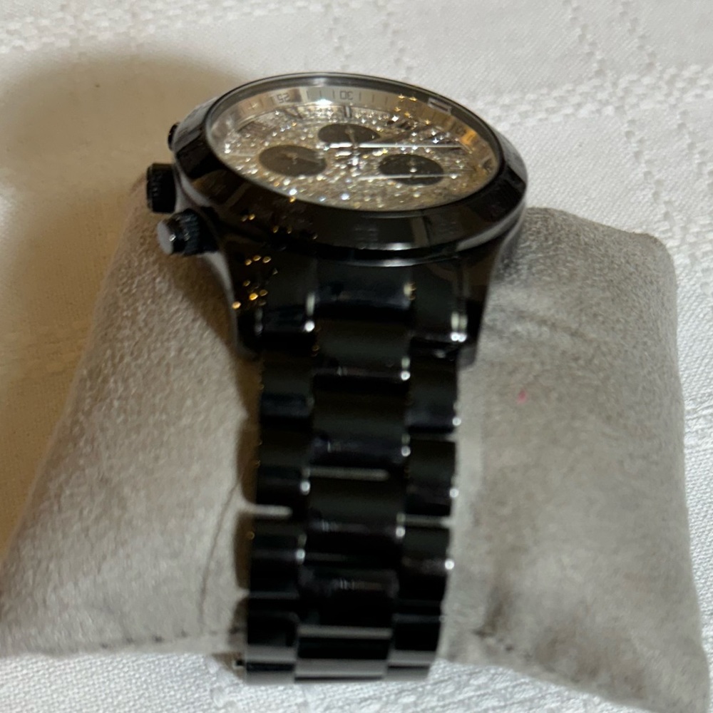 Michael Kors Layton Glitz Pave Dial Black Watch - Picture 9 of 10